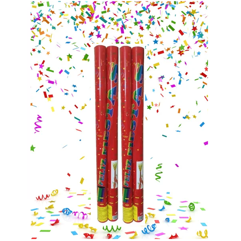 Pack De 5 Tubos De Confetis De 40CM Fiestas Fin De Año Eventos-3