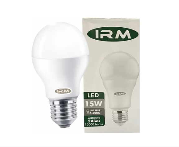 Pack De 2 Ampolletas Led De 15w Luz Fría Bombillas-2