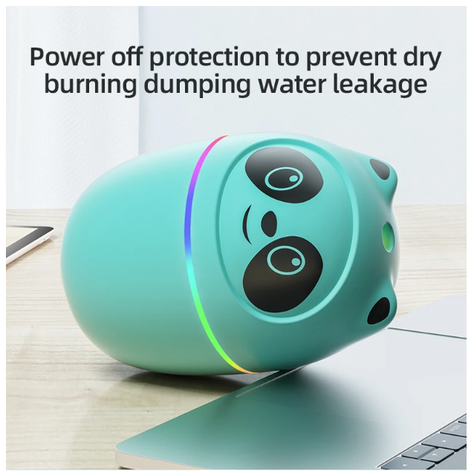 Humidificador Aromático De Panda Con 6 Esencias Verde-2