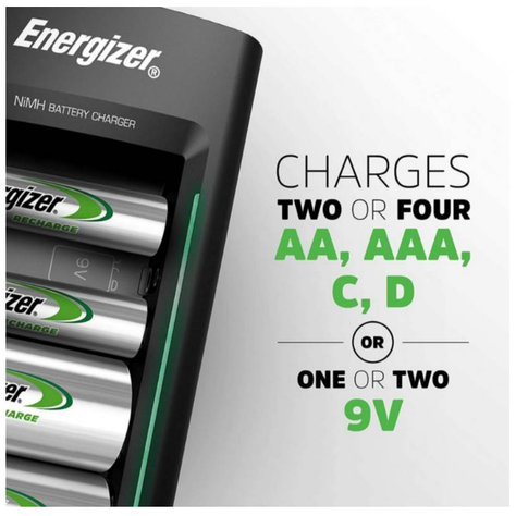 Cargador De Pilas ENERGIZER Universal AA-AAA-C-D-BATERIA 9V-5