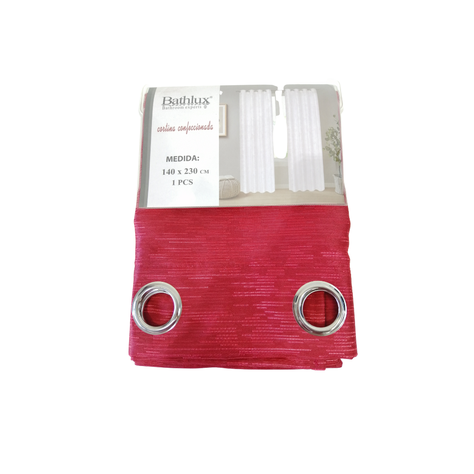 Cortina rojo rayado tela 140x230 cm-1