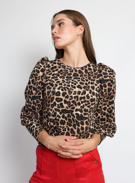 Polera Abril Animal Print Leopardo Natalia Seguel-0