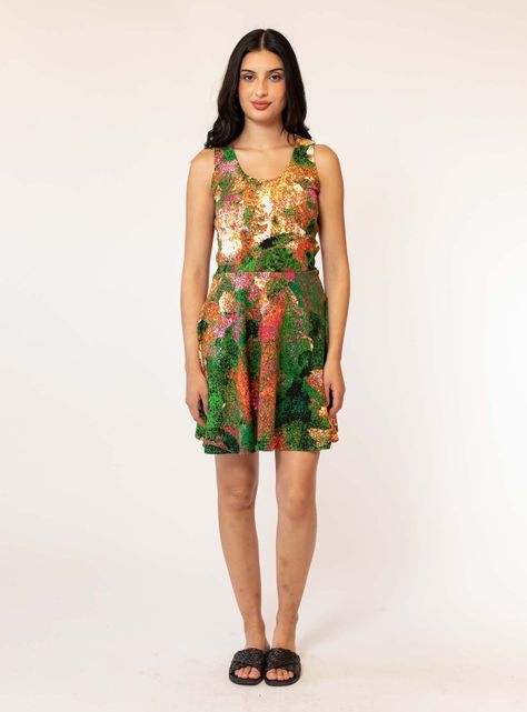 Vestido Cata Verde Manchas Natalia Seguel-2