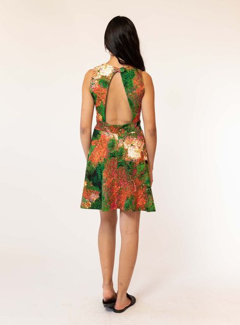 Vestido Cata Verde Manchas Natalia Seguel-3