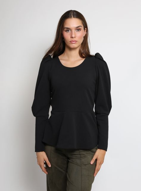 Polera Peplum Negro Natalia Seguel-1