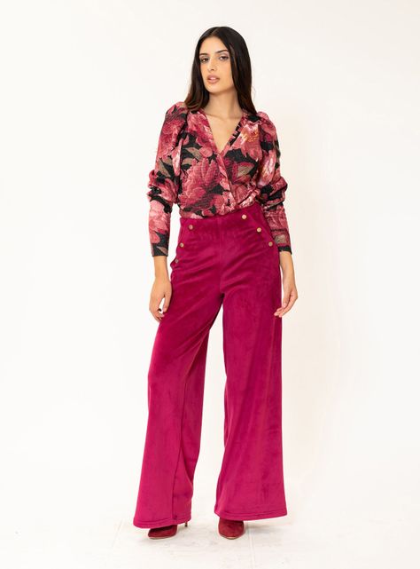 Polera Trini Flores Magenta Natalia Seguel-1