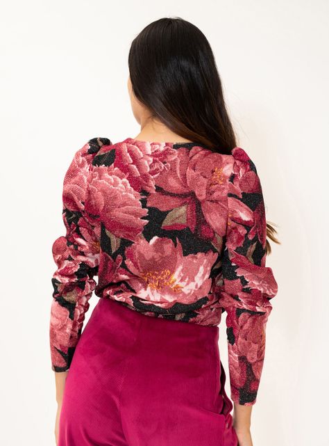 Polera Trini Flores Magenta Natalia Seguel-4