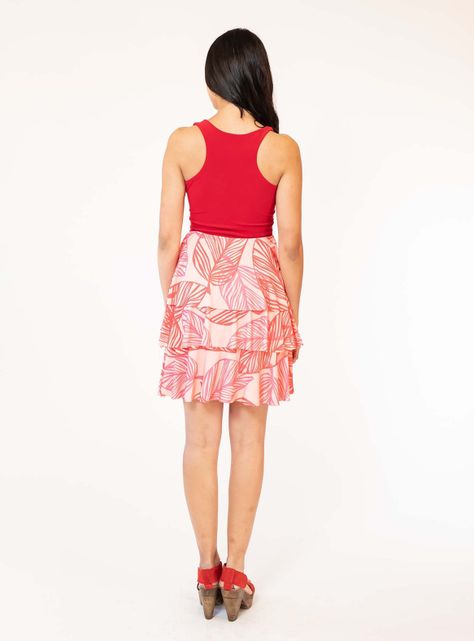 Vestido Corto Capitas Rosa Hojas Natalia Seguel-4