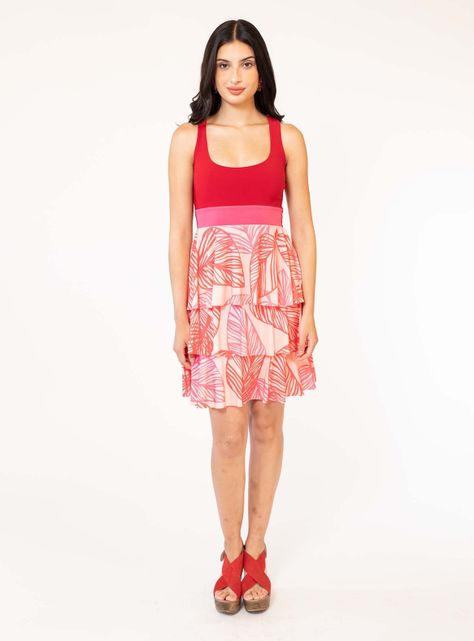 Vestido Corto Capitas Rosa Hojas Natalia Seguel-5