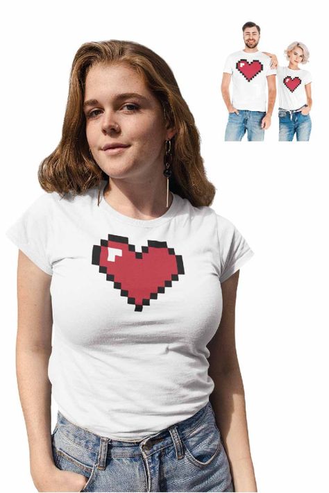 POLERA MUJER SAN VALENTÍN CORAZÓN PIXELADO-0
