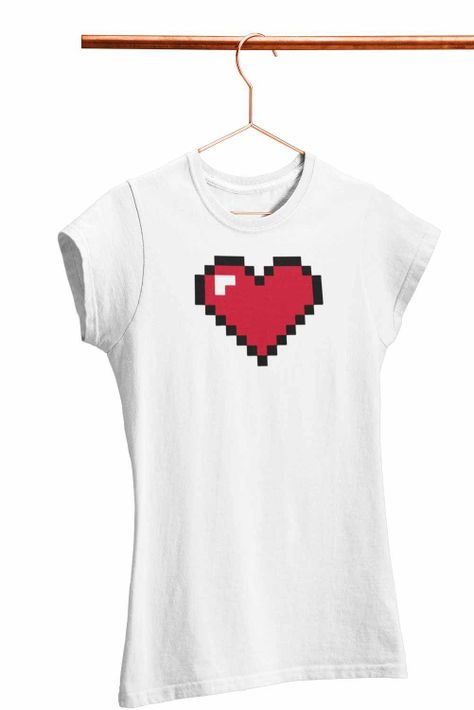 POLERA MUJER SAN VALENTÍN CORAZÓN PIXELADO-1