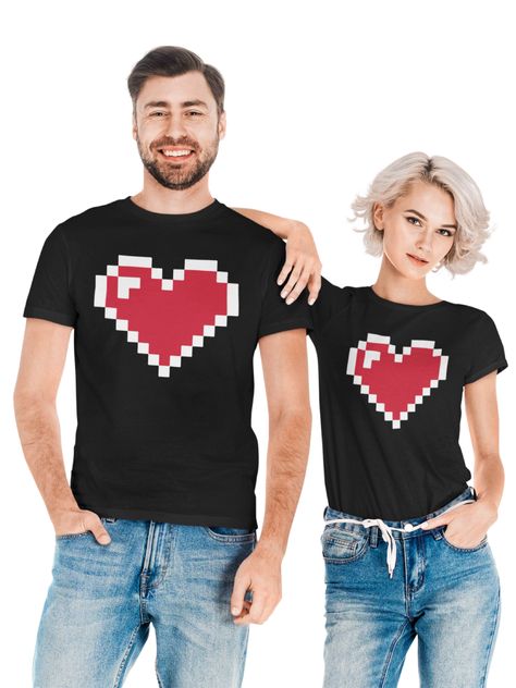 Poleras Dia Del Amor/amistad - Modelo Corazones Pixel-0