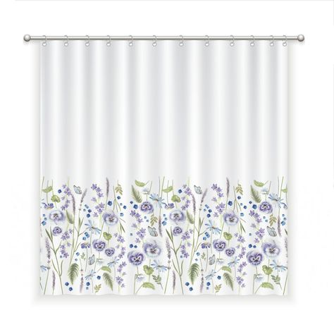 CORTINA DE BAÑO ALGODÓN PRIMAVERA VIOLETA-0