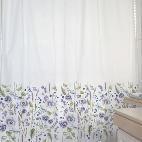 CORTINA DE BAÑO ALGODÓN PRIMAVERA VIOLETA-1