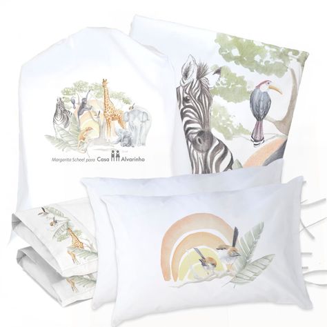 JUEGO DE CAMA FUNDA DE PLUMÓN + SABANA BAJERA + 4 FUNDAS ALMOHADA SAFARI KING-0