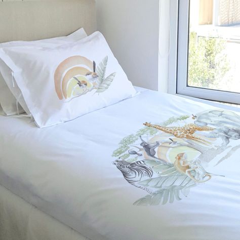 JUEGO DE CAMA FUNDA DE PLUMÓN + SABANA BAJERA + 4 FUNDAS ALMOHADA SAFARI KING-1