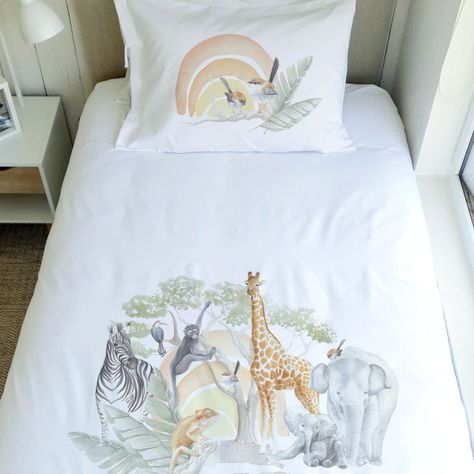 JUEGO DE CAMA FUNDA DE PLUMÓN + SABANA BAJERA + 4 FUNDAS ALMOHADA SAFARI KING-2