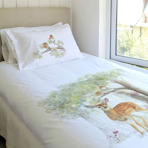 JUEGO DE CAMA FUNDA DE PLUMÓN + SABANA BAJERA + 4 FUNDAS ALMOHADA BAMBI BOSQUE KING-1