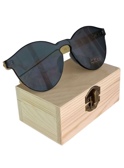 Lentes de sol anteojos gafas mujer madera bambú polarizados-1