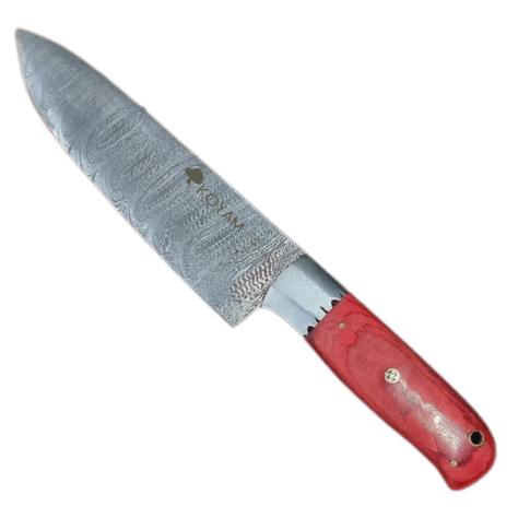 KOYAM - Cuchillo Chef 20cm Rojo Acero de Damasco 512 capas-1