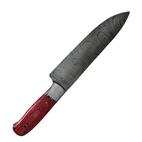 KOYAM - Cuchillo Chef 20cm Rojo Acero de Damasco 512 capas-2