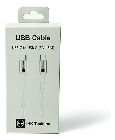 Cable C-C 1,5metros Carga Rápida Para Android y Iphone 15-0