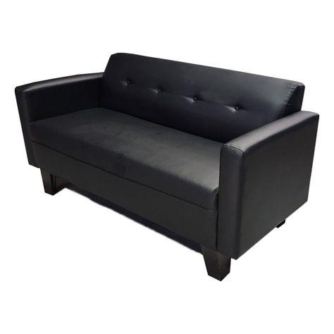 Sofa HVM Alonso Negro CueroPU 2C Pmadera-2