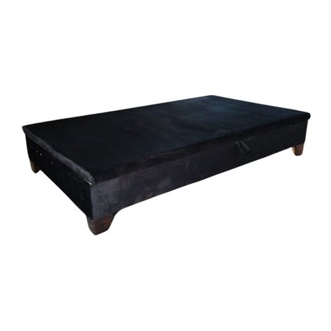 Base Baul HVM 1.5 Plazas Negra Felpa Pmadera-1