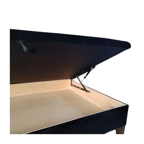 Base Baul HVM 1.5 Plazas Negra Felpa Pmadera-2