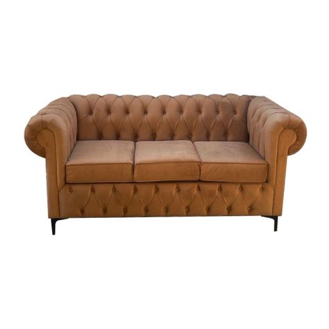 Sofa HVM Chestefield Caramelo Felpa 3C Pmetal-0