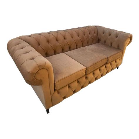 Sofa HVM Chestefield Caramelo Felpa 3C Pmetal-1