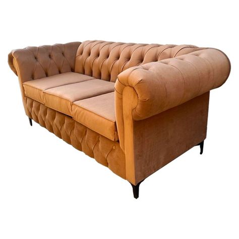 Sofa HVM Chestefield Caramelo Felpa 3C Pmetal-2
