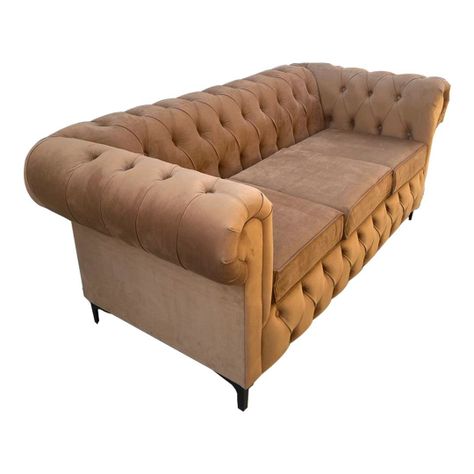 Sofa HVM Chestefield Caramelo Felpa 3C Pmetal-3