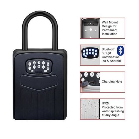 Caja Seguridad Llaves Inteligente TUYA Con Colgador Wifi-2