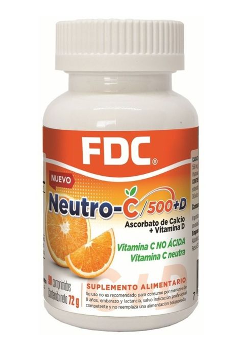 Vitamina C Neutra (neutro C) 500 + Vitamina D X 90 Comp-0