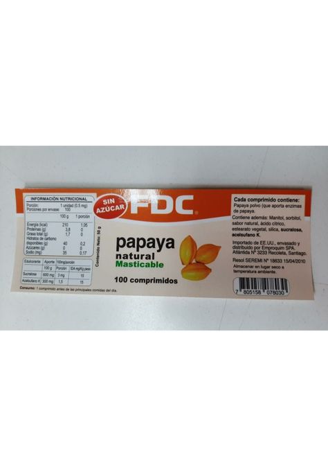 Papaya Enzyma X 100 Tabletas-1