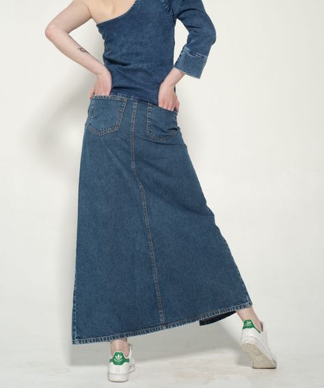 Falda Evase Azul-1