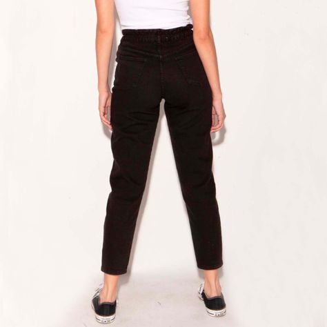 Jeans Paper Bag Negro-1