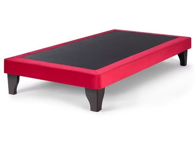 Base De Cama Europea 1.5 Plazas  Felpa Rojo-0