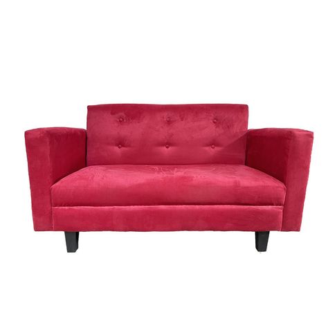 Sofa Ruan 2 Cuerpos Felpa Rojo-0