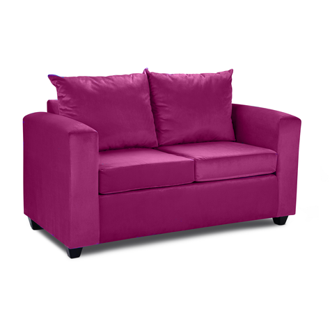 Sofa Niza 2 Cuerpos Felpa Fucsia-2