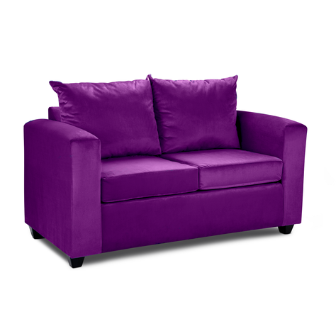 Sofa Niza 2 Cuerpos Felpa Morado-2