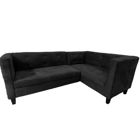 Sofa Ruan Seccional Derecho Felpa Negro-0
