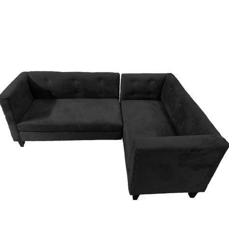 Sofa Ruan Seccional Derecho Felpa Negro-1