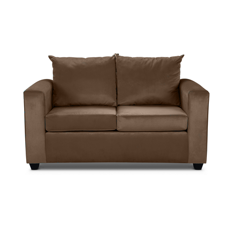 Sofa Niza 2 Cuerpos Felpa Cafe-0