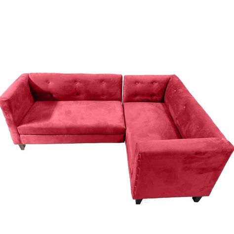 Sofa Ruan Seccional Derecho Felpa Rojo-1