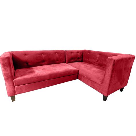 Sofa Ruan Seccional Derecho Felpa Rojo-0