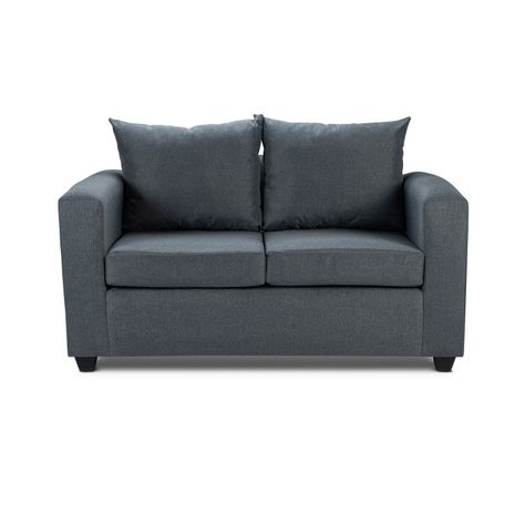 Sofa Niza 2 Cuerpos Tela Gris Oscuro-0