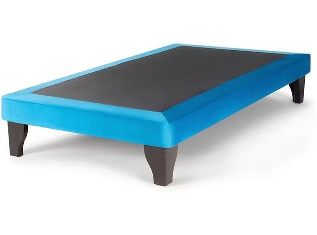 Base De Cama Europea 1.5 plazas Felpa Azul -0
