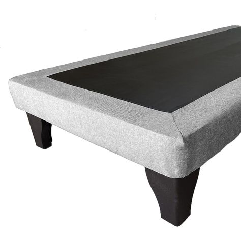Base de Cama Europea 1.5 Plazas Tela Gris Claro-2